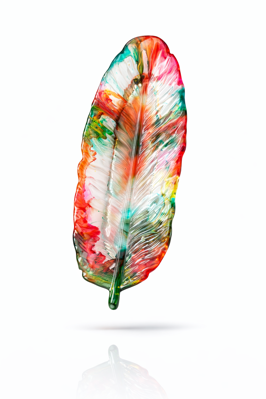 Colorful epoxy resin multi color leaf tray.

