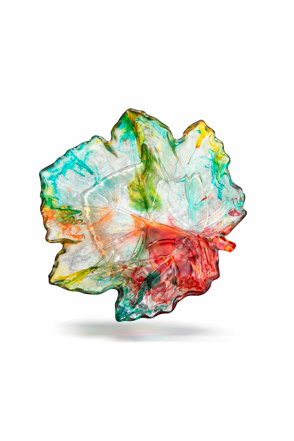 Multi colored small leaf tray
 